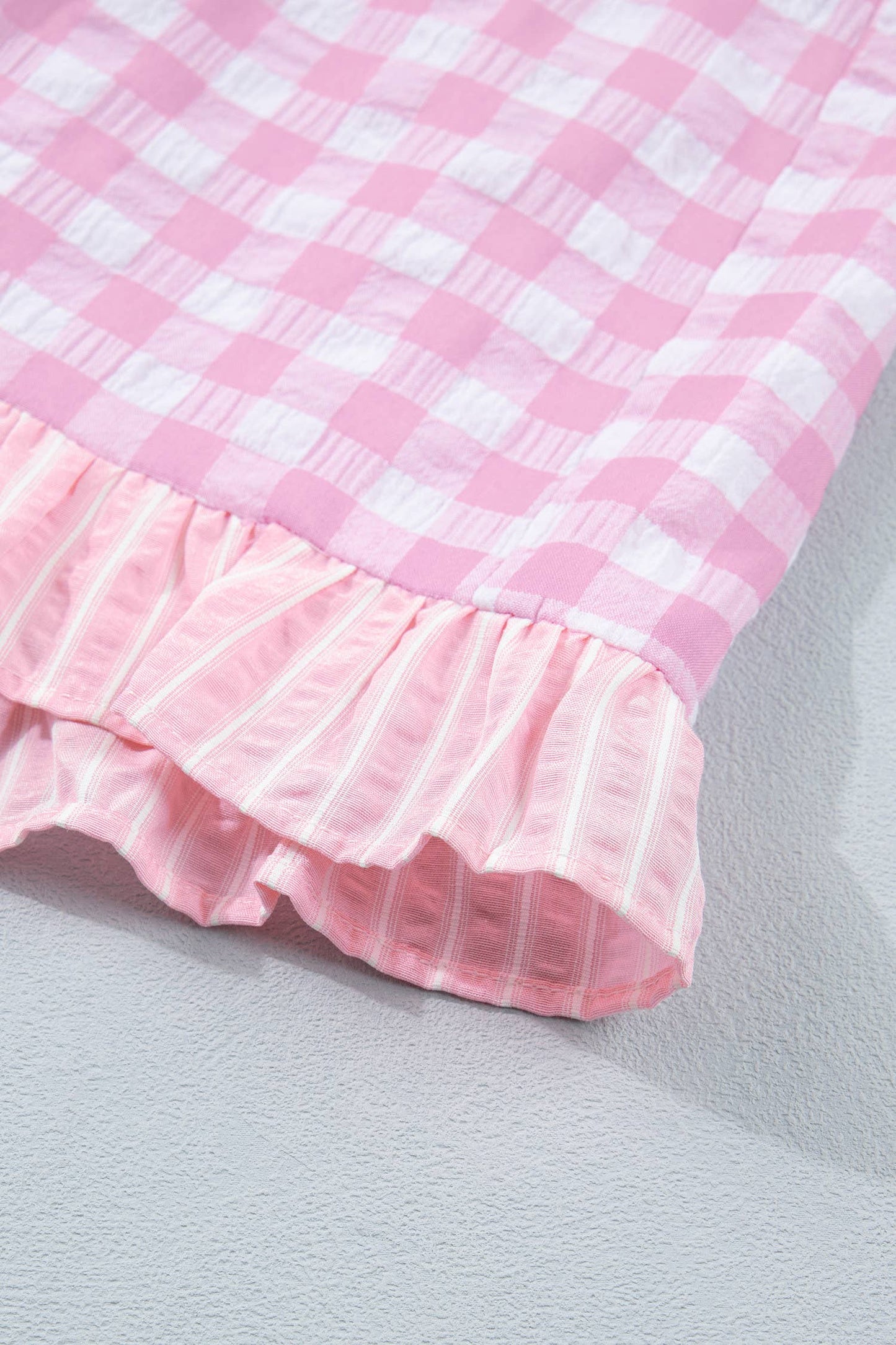 Plaid Checkered Gingham Print Ruffled Shorts