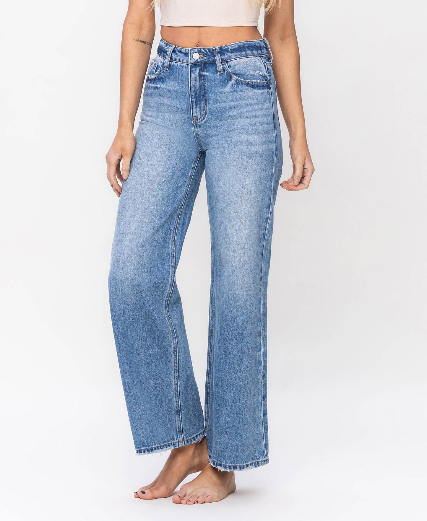 SUPER HIGH RISE A-LINE TROUSER WIDE LEG JEANS