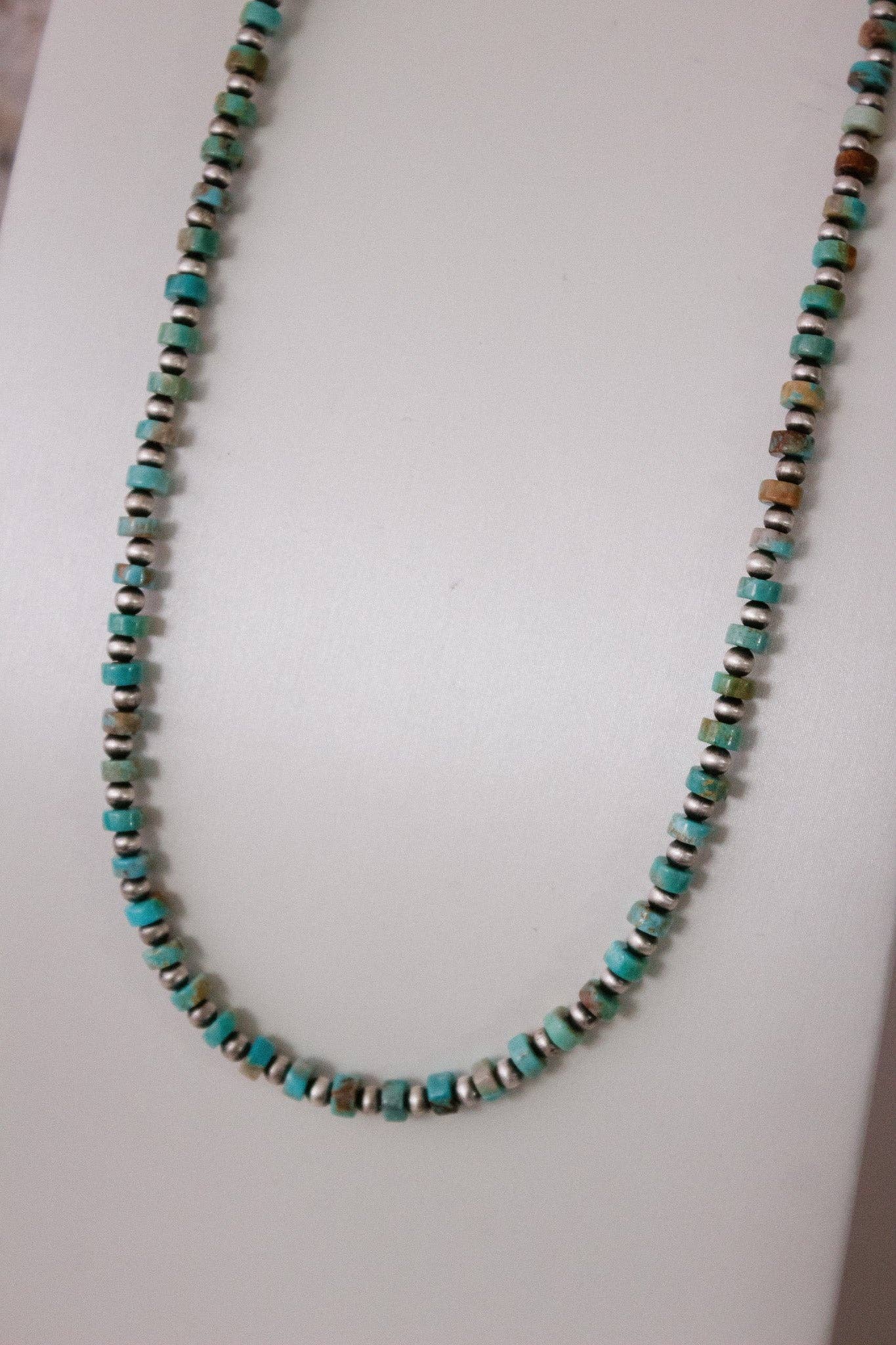 Turquoise Slab Cluster & Desert Pearl Necklace