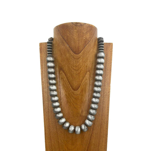 20’' Silver Navajo pearl beads Necklace