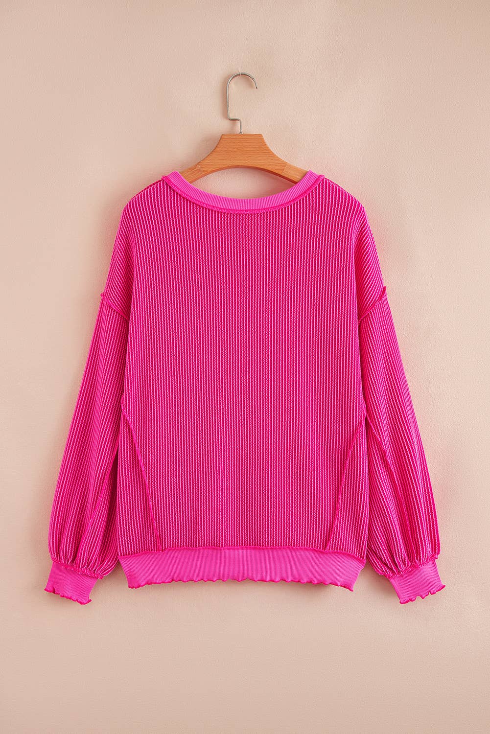 Sweetheart Hot Pink Distressed Knit Top